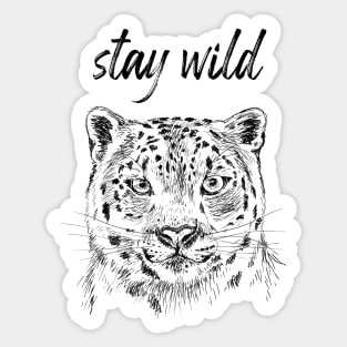 Stay Wild Snow leopard Sticker